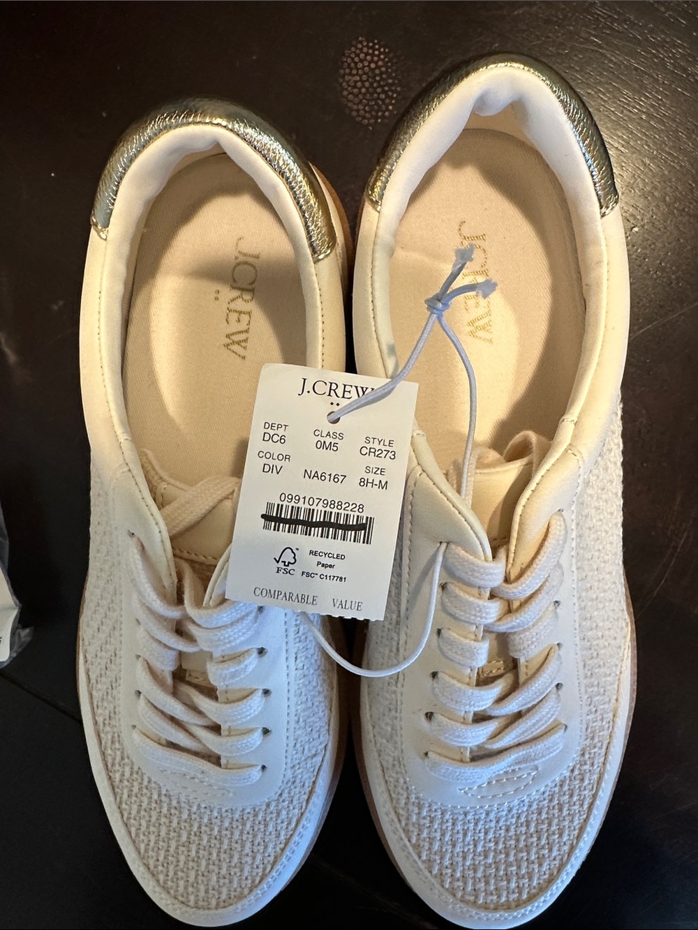 J. Crew Crochet Knit Sneakers in Cream with Gum Sole - Picture 7 of 10
